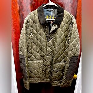 Barbour diggle quilted olive jacket